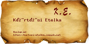 Kürtösi Etelka névjegykártya